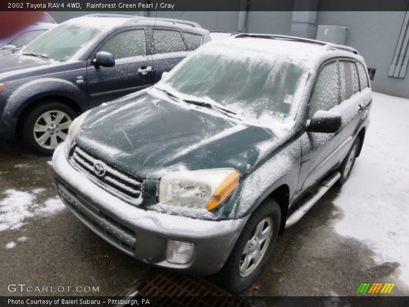 Rainforest Green Pearl / Gray 2002 Toyota RAV4 4WD