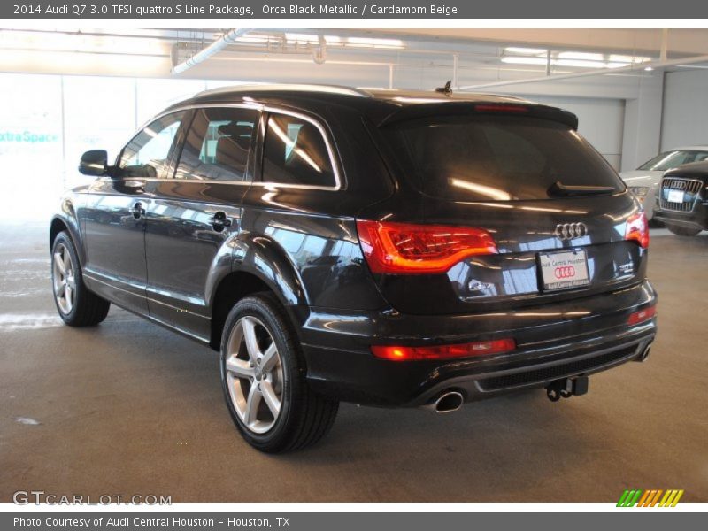 Orca Black Metallic / Cardamom Beige 2014 Audi Q7 3.0 TFSI quattro S Line Package