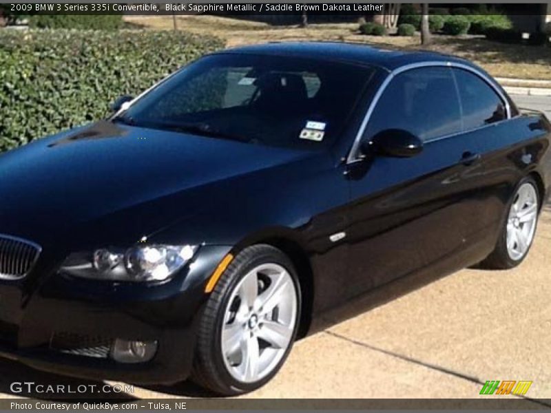 Black Sapphire Metallic / Saddle Brown Dakota Leather 2009 BMW 3 Series 335i Convertible