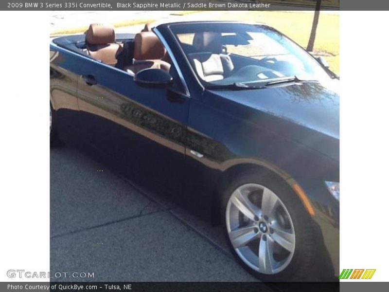 Black Sapphire Metallic / Saddle Brown Dakota Leather 2009 BMW 3 Series 335i Convertible