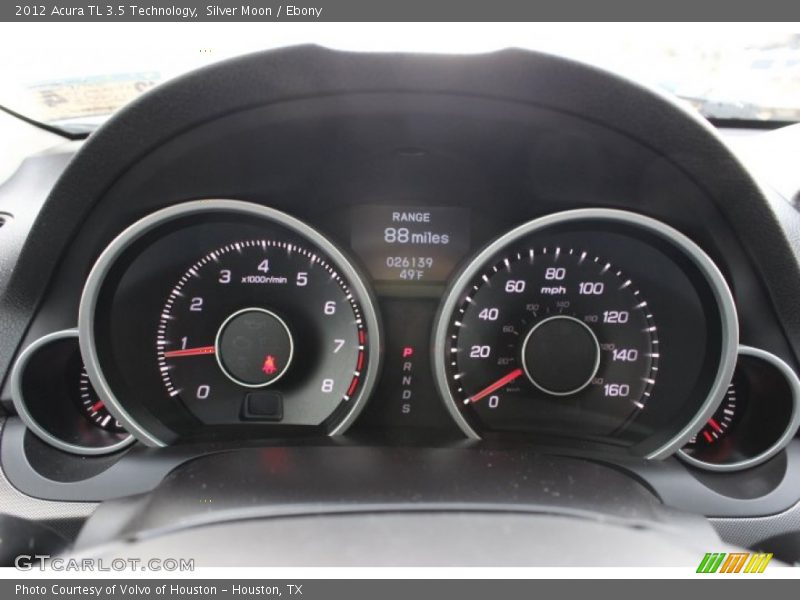 Silver Moon / Ebony 2012 Acura TL 3.5 Technology