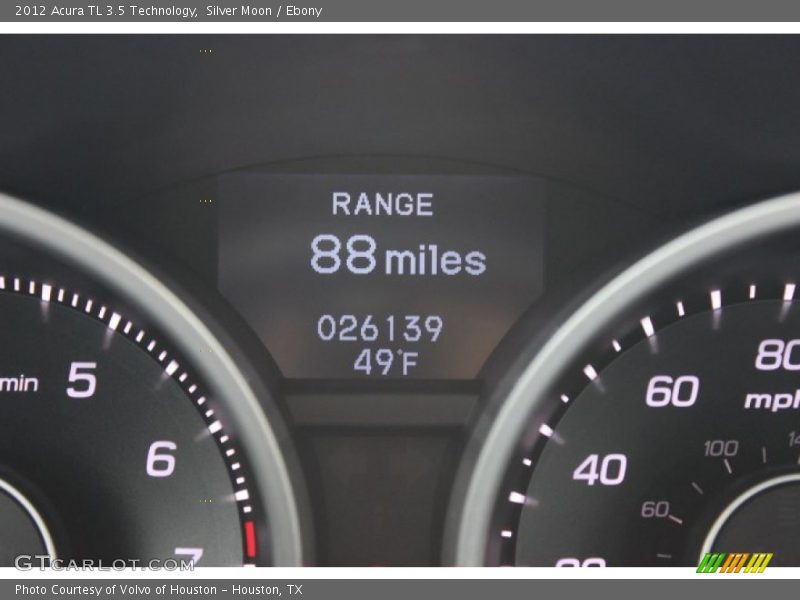 Silver Moon / Ebony 2012 Acura TL 3.5 Technology