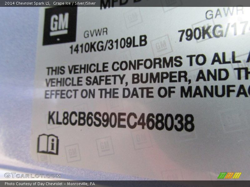 Grape Ice / Silver/Silver 2014 Chevrolet Spark LS