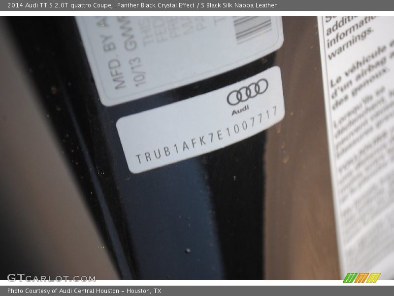 Panther Black Crystal Effect / S Black Silk Nappa Leather 2014 Audi TT S 2.0T quattro Coupe