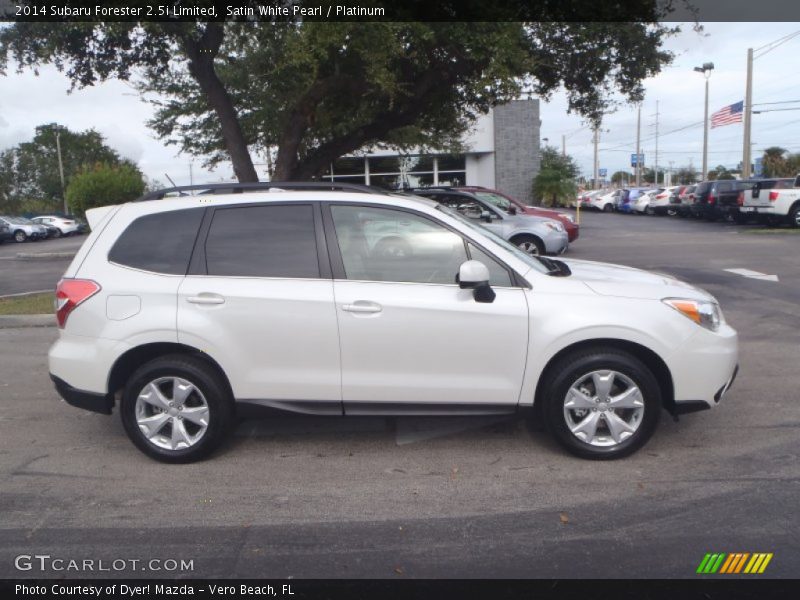 Satin White Pearl / Platinum 2014 Subaru Forester 2.5i Limited