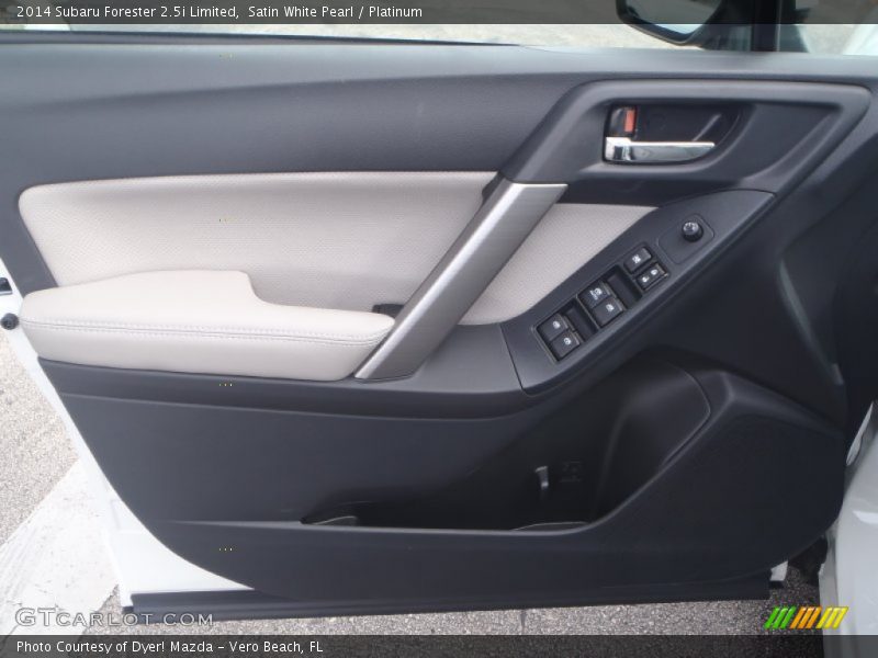 Satin White Pearl / Platinum 2014 Subaru Forester 2.5i Limited