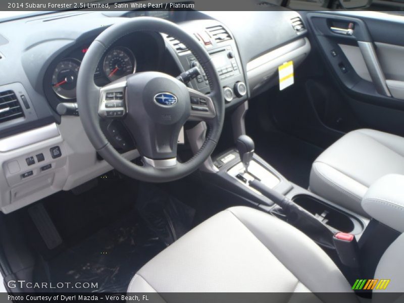 Satin White Pearl / Platinum 2014 Subaru Forester 2.5i Limited