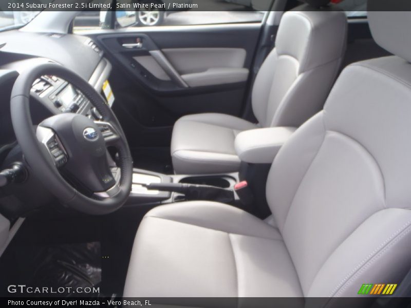 Satin White Pearl / Platinum 2014 Subaru Forester 2.5i Limited