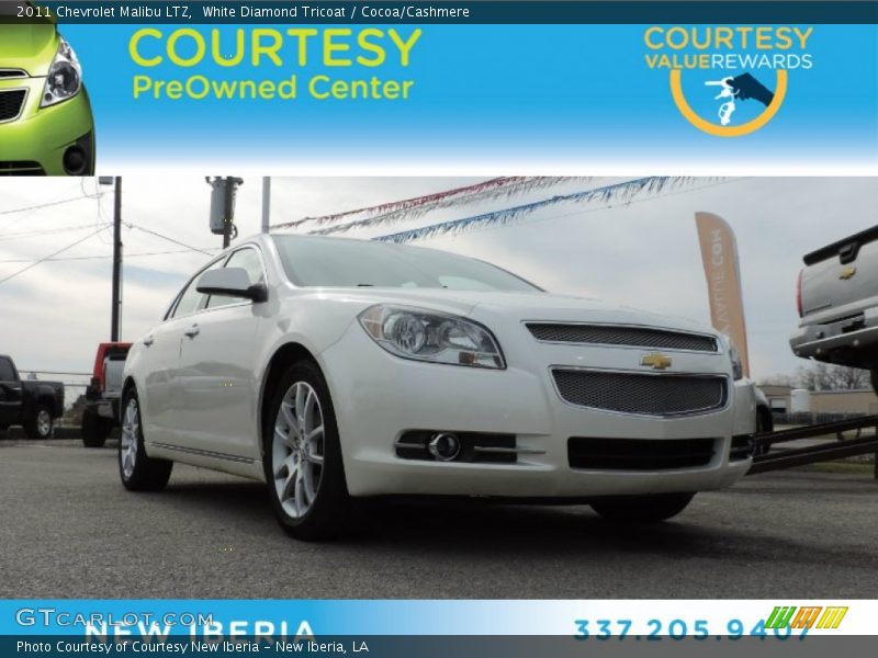 White Diamond Tricoat / Cocoa/Cashmere 2011 Chevrolet Malibu LTZ