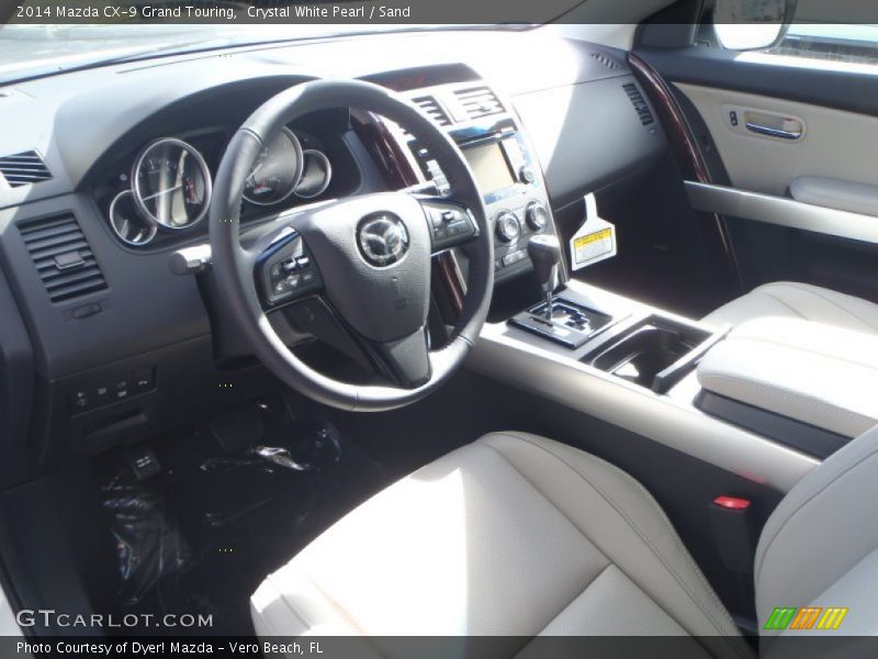 Crystal White Pearl / Sand 2014 Mazda CX-9 Grand Touring