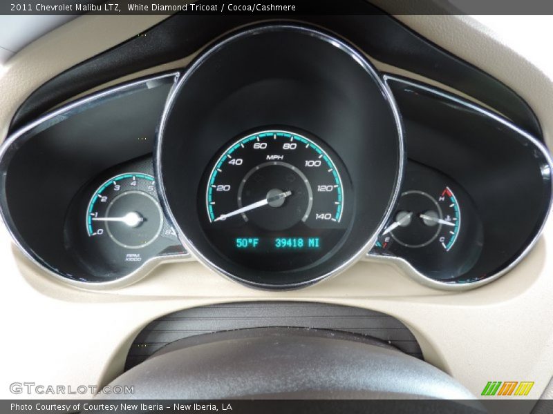 White Diamond Tricoat / Cocoa/Cashmere 2011 Chevrolet Malibu LTZ