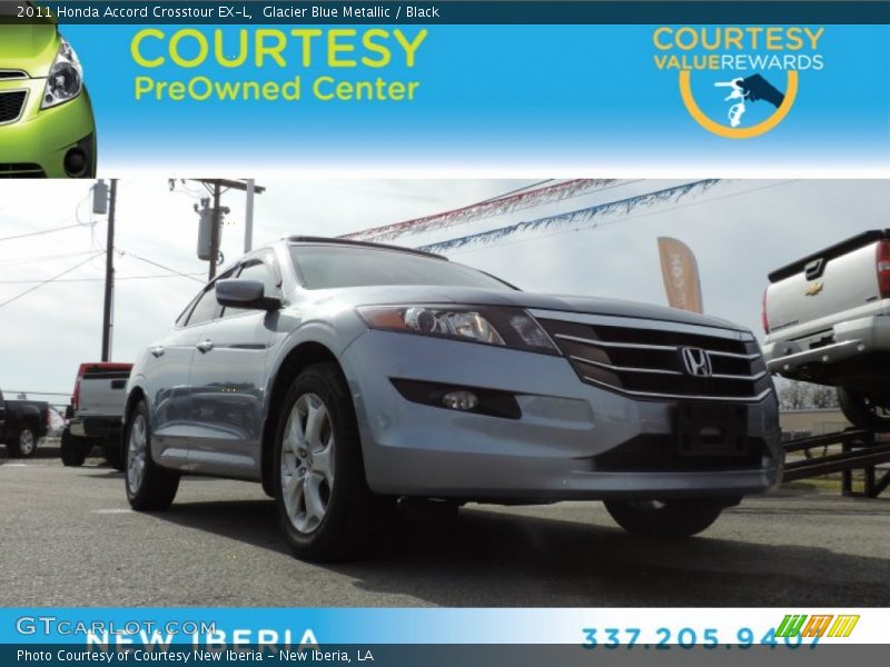 Glacier Blue Metallic / Black 2011 Honda Accord Crosstour EX-L