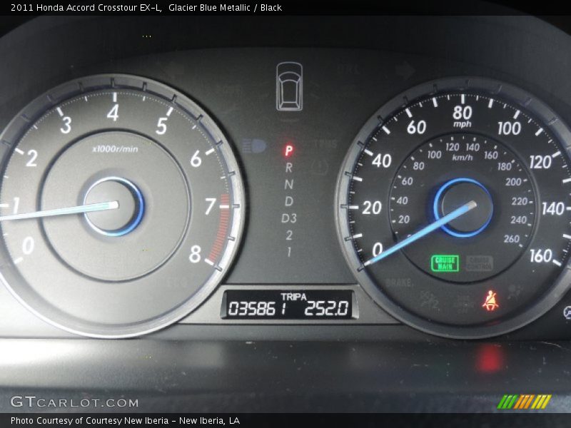 Glacier Blue Metallic / Black 2011 Honda Accord Crosstour EX-L