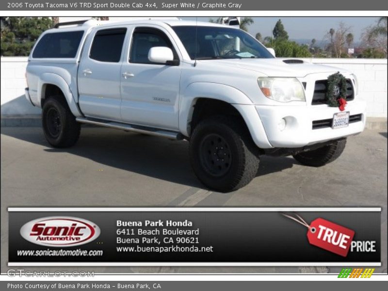 Super White / Graphite Gray 2006 Toyota Tacoma V6 TRD Sport Double Cab 4x4