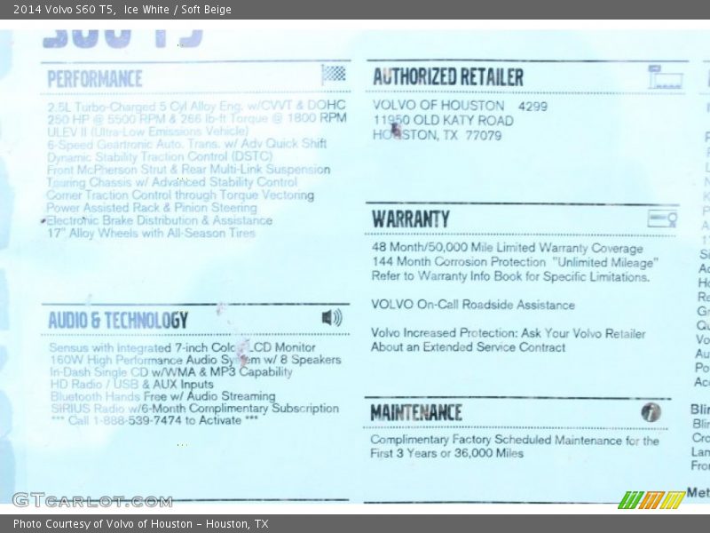 Ice White / Soft Beige 2014 Volvo S60 T5