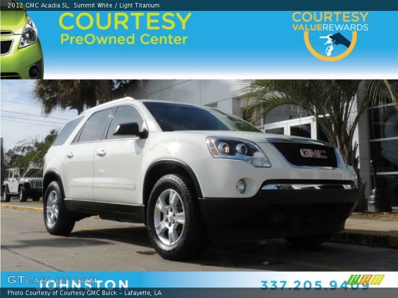 Summit White / Light Titanium 2012 GMC Acadia SL