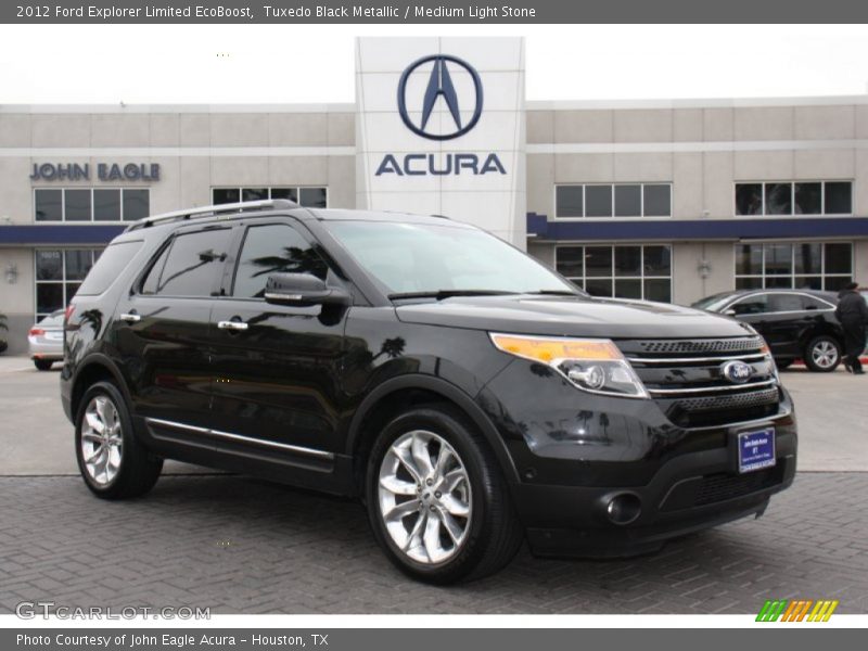 Tuxedo Black Metallic / Medium Light Stone 2012 Ford Explorer Limited EcoBoost