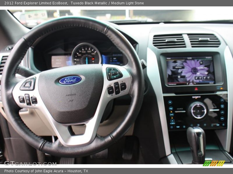 Tuxedo Black Metallic / Medium Light Stone 2012 Ford Explorer Limited EcoBoost