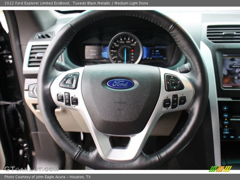 Tuxedo Black Metallic / Medium Light Stone 2012 Ford Explorer Limited EcoBoost