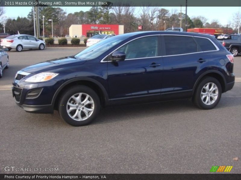 Stormy Blue Mica / Black 2011 Mazda CX-9 Touring AWD