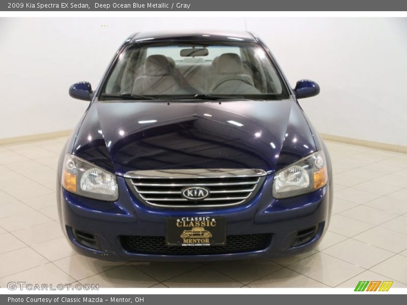 Deep Ocean Blue Metallic / Gray 2009 Kia Spectra EX Sedan