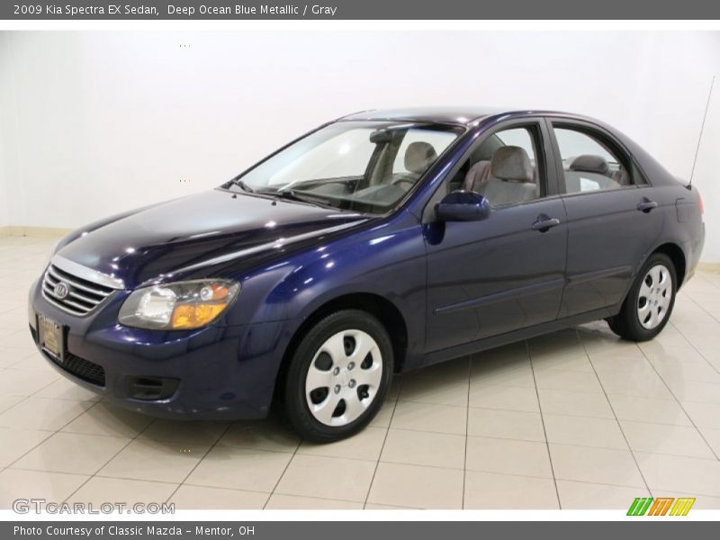 Deep Ocean Blue Metallic / Gray 2009 Kia Spectra EX Sedan