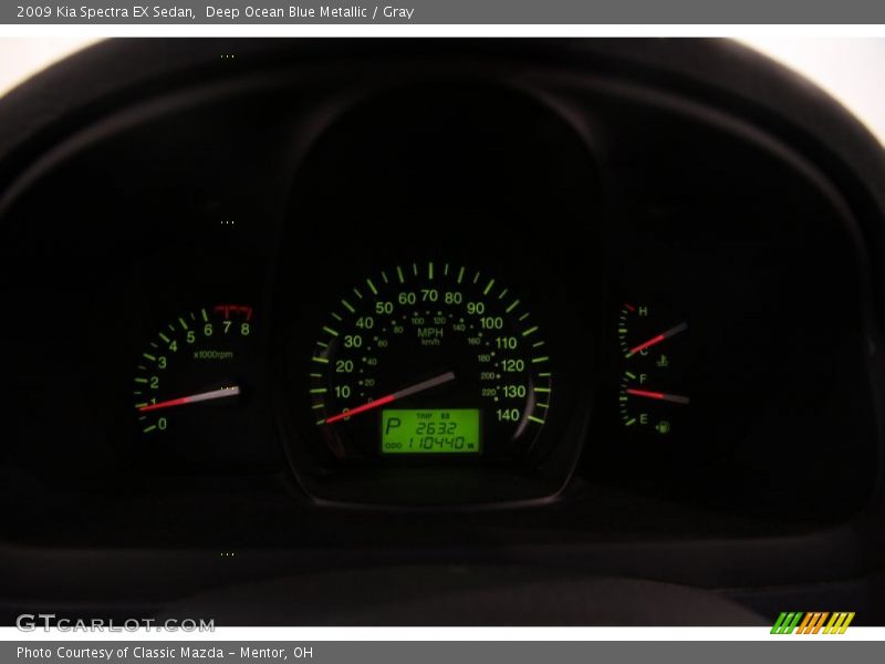 Deep Ocean Blue Metallic / Gray 2009 Kia Spectra EX Sedan