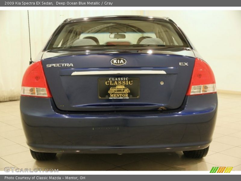 Deep Ocean Blue Metallic / Gray 2009 Kia Spectra EX Sedan