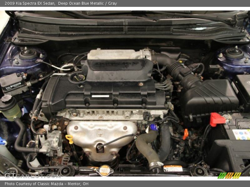 Deep Ocean Blue Metallic / Gray 2009 Kia Spectra EX Sedan