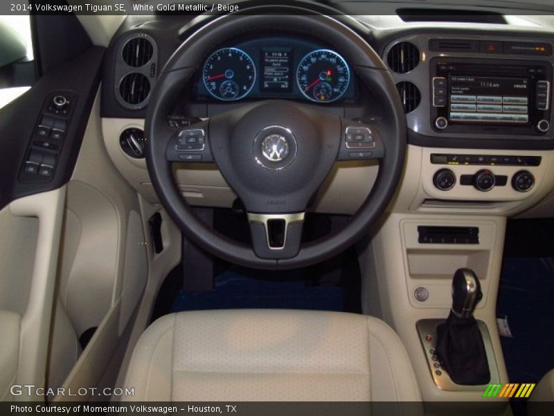 White Gold Metallic / Beige 2014 Volkswagen Tiguan SE