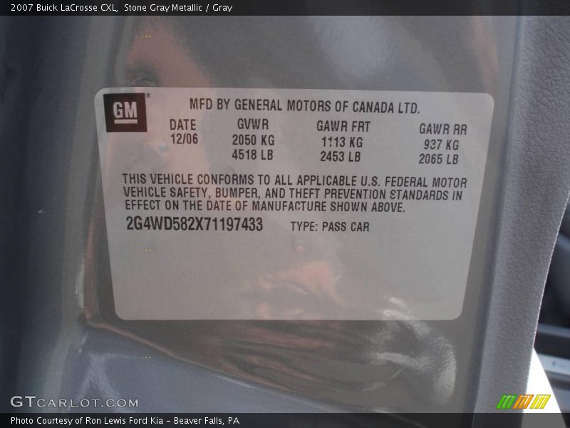 Stone Gray Metallic / Gray 2007 Buick LaCrosse CXL