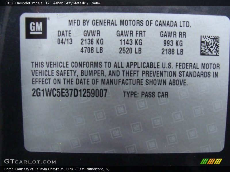 Ashen Gray Metallic / Ebony 2013 Chevrolet Impala LTZ
