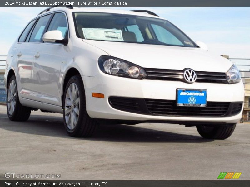 Pure White / Cornsilk Beige 2014 Volkswagen Jetta SE SportWagen