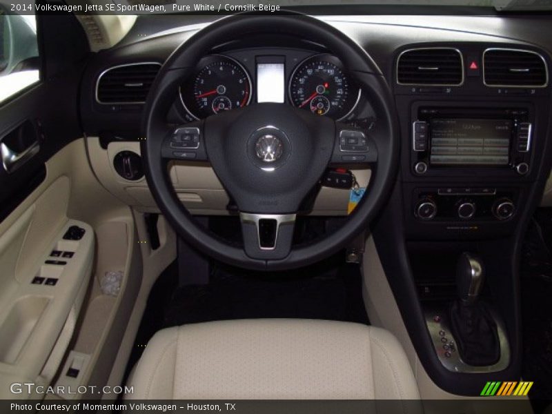 Pure White / Cornsilk Beige 2014 Volkswagen Jetta SE SportWagen