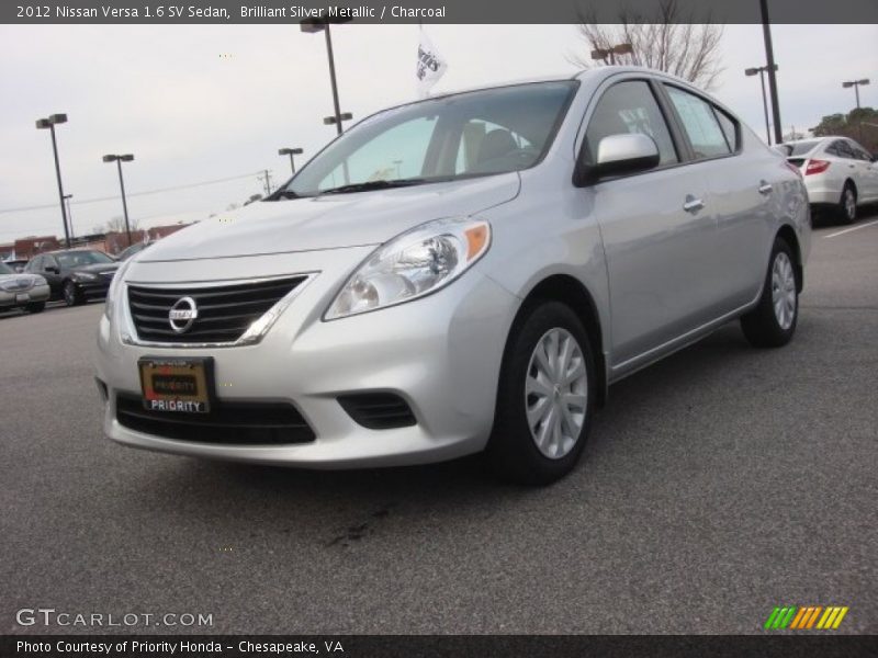 Brilliant Silver Metallic / Charcoal 2012 Nissan Versa 1.6 SV Sedan