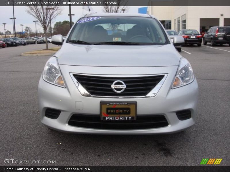 Brilliant Silver Metallic / Charcoal 2012 Nissan Versa 1.6 SV Sedan