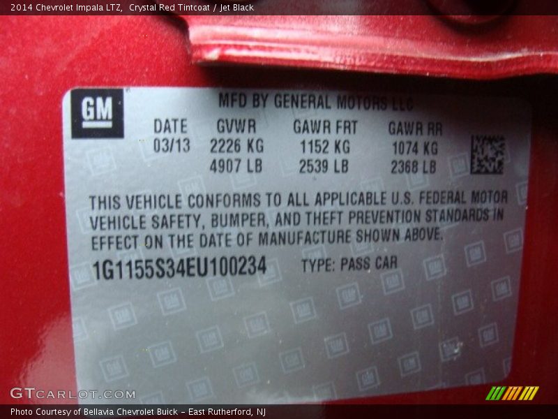 Crystal Red Tintcoat / Jet Black 2014 Chevrolet Impala LTZ