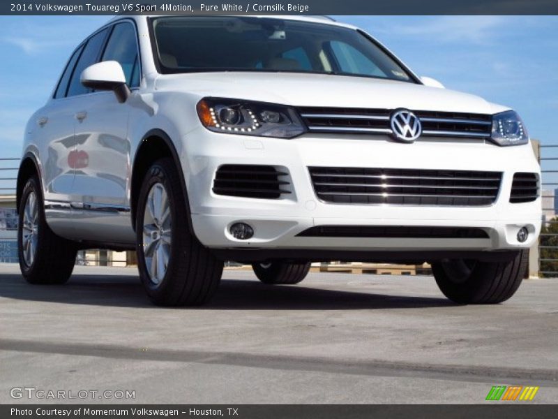 Pure White / Cornsilk Beige 2014 Volkswagen Touareg V6 Sport 4Motion