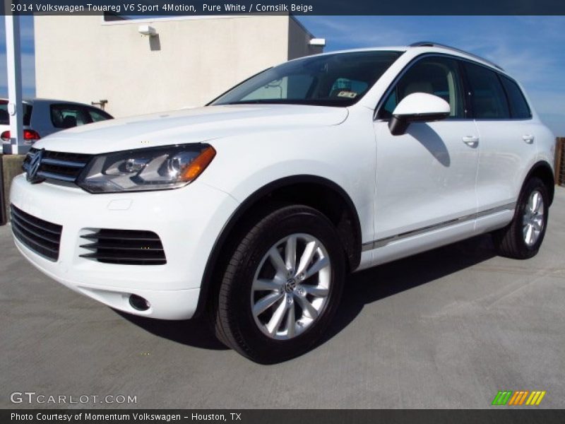 Pure White / Cornsilk Beige 2014 Volkswagen Touareg V6 Sport 4Motion