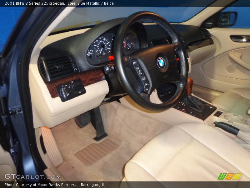 Steel Blue Metallic / Beige 2001 BMW 3 Series 325xi Sedan