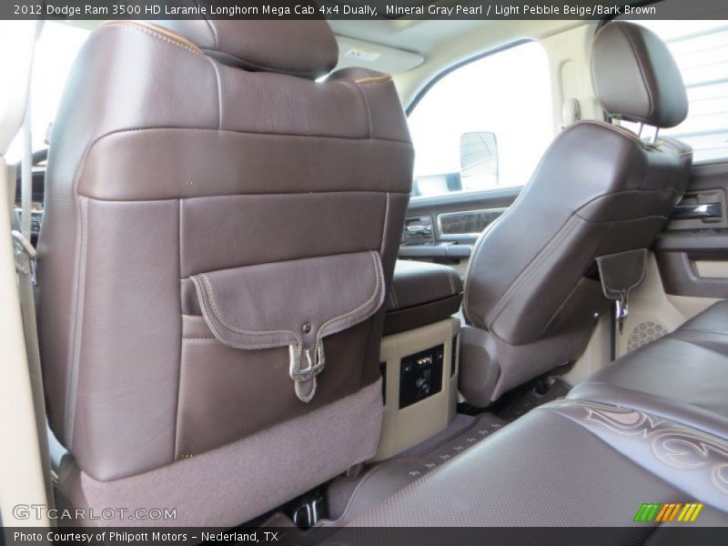 Mineral Gray Pearl / Light Pebble Beige/Bark Brown 2012 Dodge Ram 3500 HD Laramie Longhorn Mega Cab 4x4 Dually