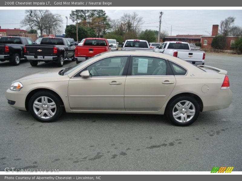 Gold Mist Metallic / Neutral Beige 2008 Chevrolet Impala LT