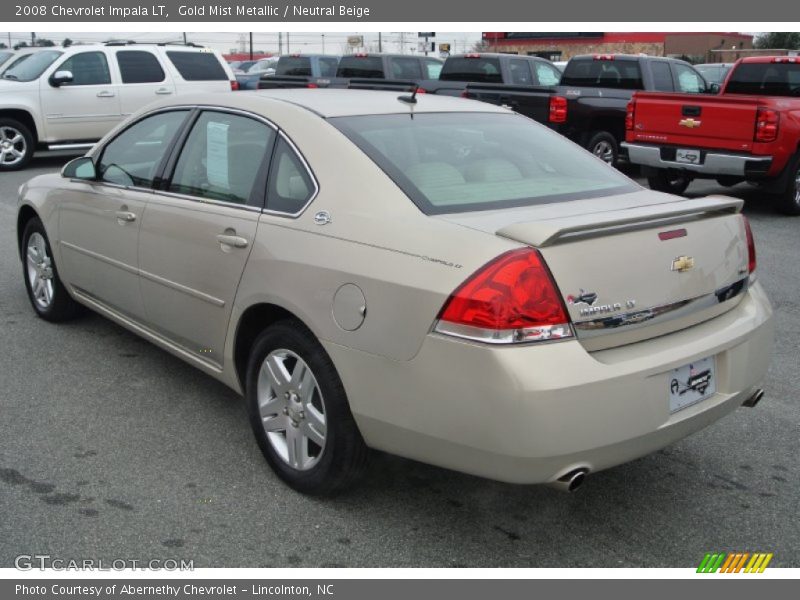 Gold Mist Metallic / Neutral Beige 2008 Chevrolet Impala LT
