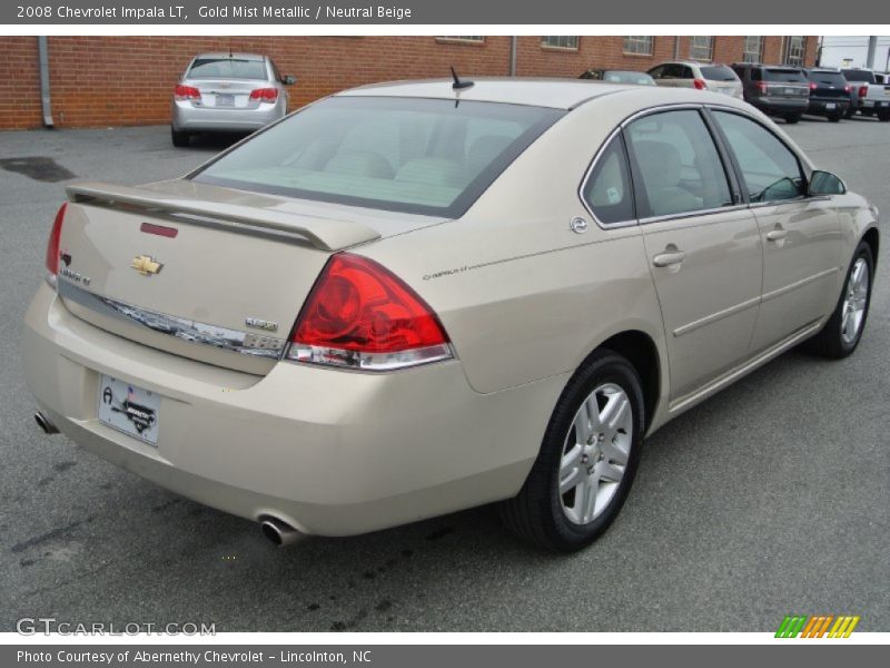 Gold Mist Metallic / Neutral Beige 2008 Chevrolet Impala LT