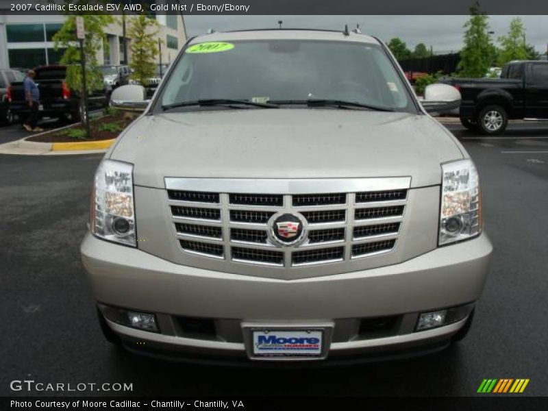 Gold Mist / Ebony/Ebony 2007 Cadillac Escalade ESV AWD