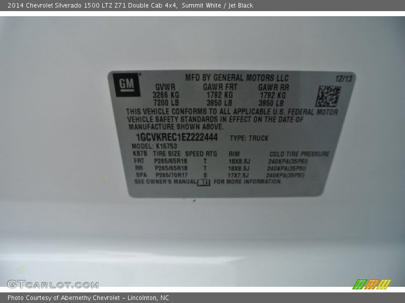 Summit White / Jet Black 2014 Chevrolet Silverado 1500 LTZ Z71 Double Cab 4x4