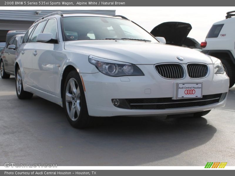 Alpine White / Natural Brown 2008 BMW 5 Series 535xi Sports Wagon