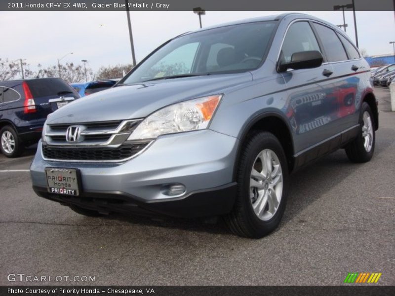 Glacier Blue Metallic / Gray 2011 Honda CR-V EX 4WD
