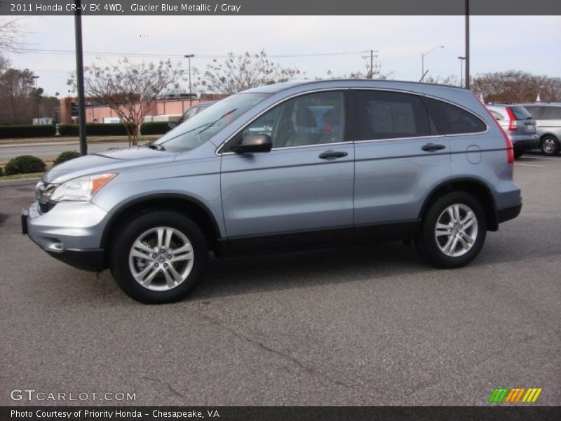 Glacier Blue Metallic / Gray 2011 Honda CR-V EX 4WD