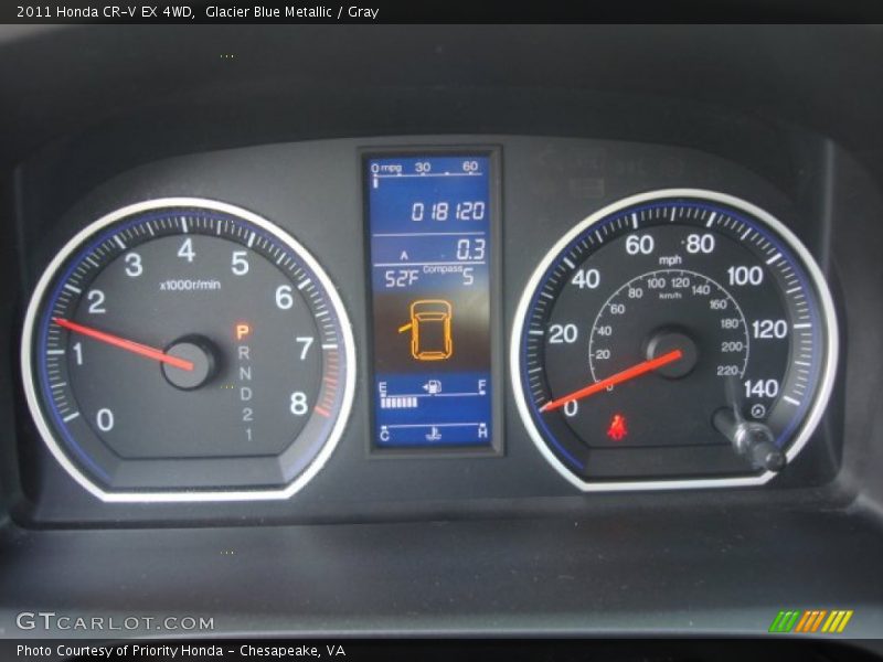 Glacier Blue Metallic / Gray 2011 Honda CR-V EX 4WD